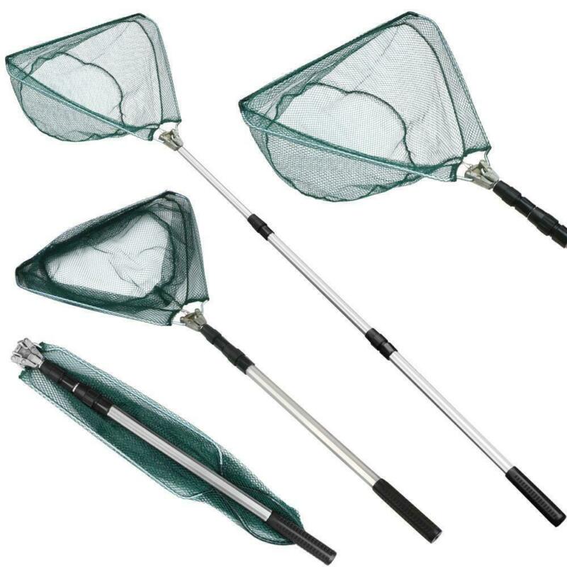 Telescopic Folding Aluminum Handle Fishing Landing Net 3 Section Extending Pole