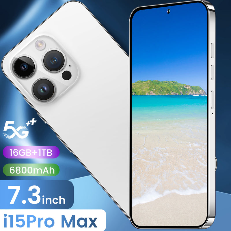 I15 Pro Max Smartphone 16GB+1TB 7.3" Android 13 Dual SIM Unlocked Mobile Phones