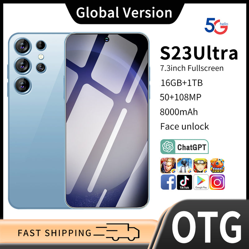 S23 Ultra 4G/5G Smartphone 7.3" 16GB+1TB Unlocked Android Mobile Phones 8000mAh