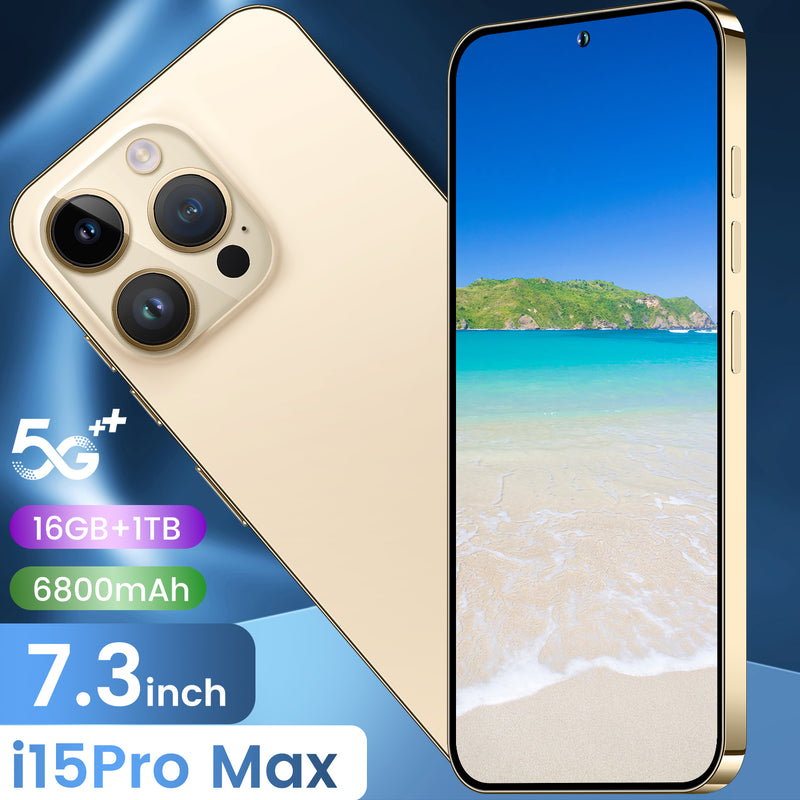 I15 Pro Max Smartphone 16GB+1TB 7.3" Android 13 Dual SIM Unlocked Mobile Phones