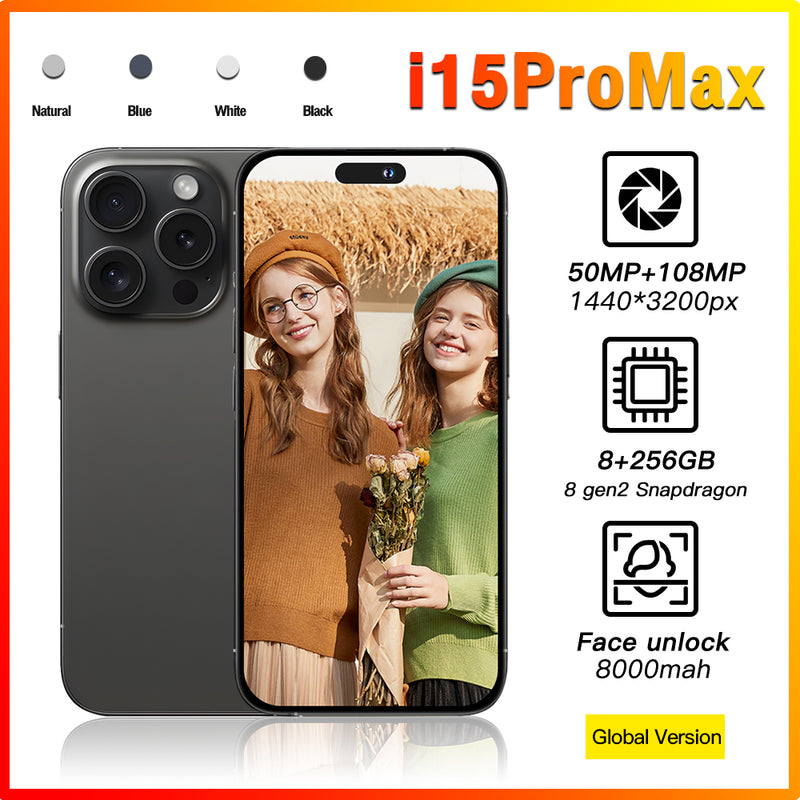 2024 I15ProMax Smartphone 7.3" 8GB+256GB Factory Unlocked 5G Android 13 Mobile Phone