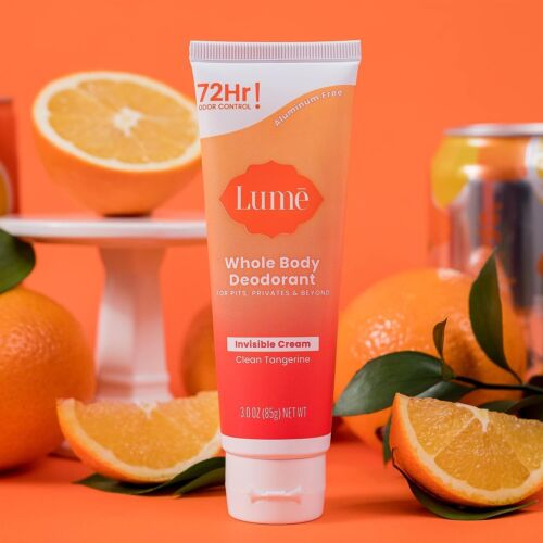 Lume Whole Body Deodorant, Invisible Cream Tube with 72 Hour Odor Control Aluminum Free, Baking Soda Free, Skin Safe For Underarms and Private Parts TUBE 3oz