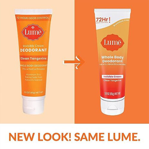 Lume Whole Body Deodorant, Invisible Cream Tube with 72 Hour Odor Control Aluminum Free, Baking Soda Free, Skin Safe For Underarms and Private Parts TUBE 3oz