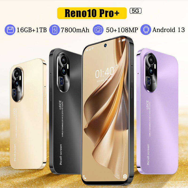 Reno10 Pro+ 7.3" 16GB+1TB Smartphone Android 13 Unlocked 5G Cheap Smart Phone