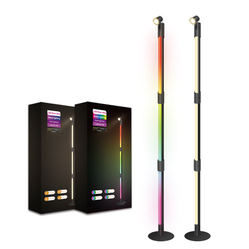 Rotatable RGB Warm White Floor Lamp 3 Section w/ Remote Bluetooth APP Spotlight