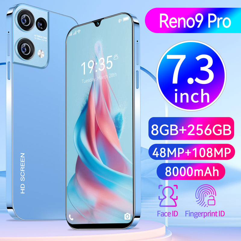 2023 Rino9 Pro 7.3" 8GB+256GB Smartphone Android Dual SIM Unlocked Mobile Phones