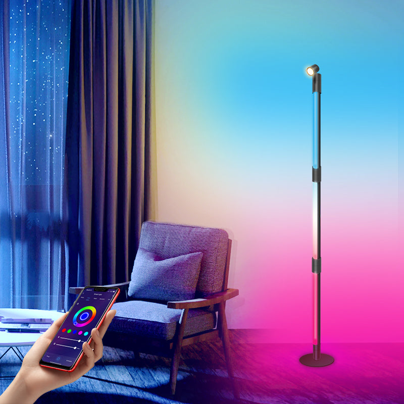 Rotatable RGB Warm White Floor Lamp 3 Section w/ Remote Bluetooth APP Spotlight