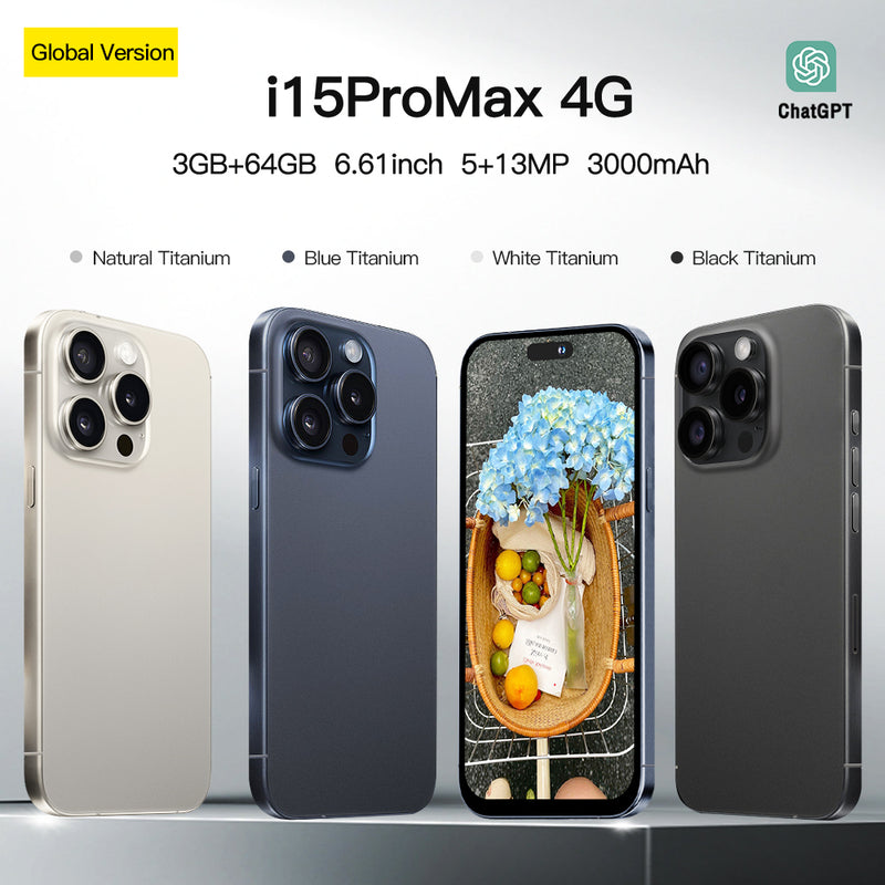 2024 i15ProMax Smartphone 6.61" 3+64GB Factory Unlocked Real 4G Android Mobile Phone