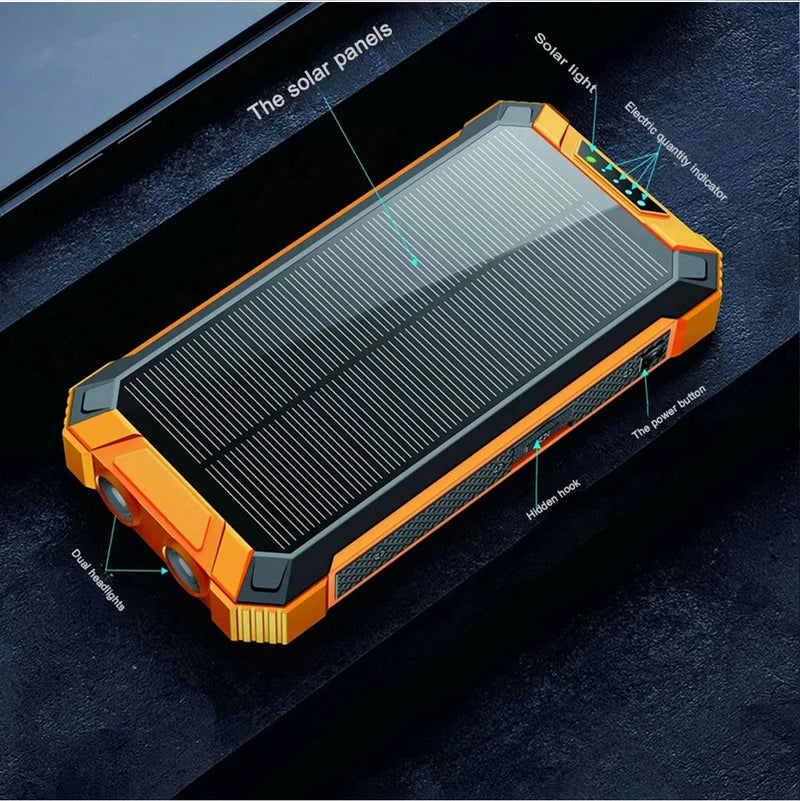 10000mAh Wireless Solar Power Bank Waterproof PD22.5W Fast Charging Wireless Outdoor Mobile Power Supply