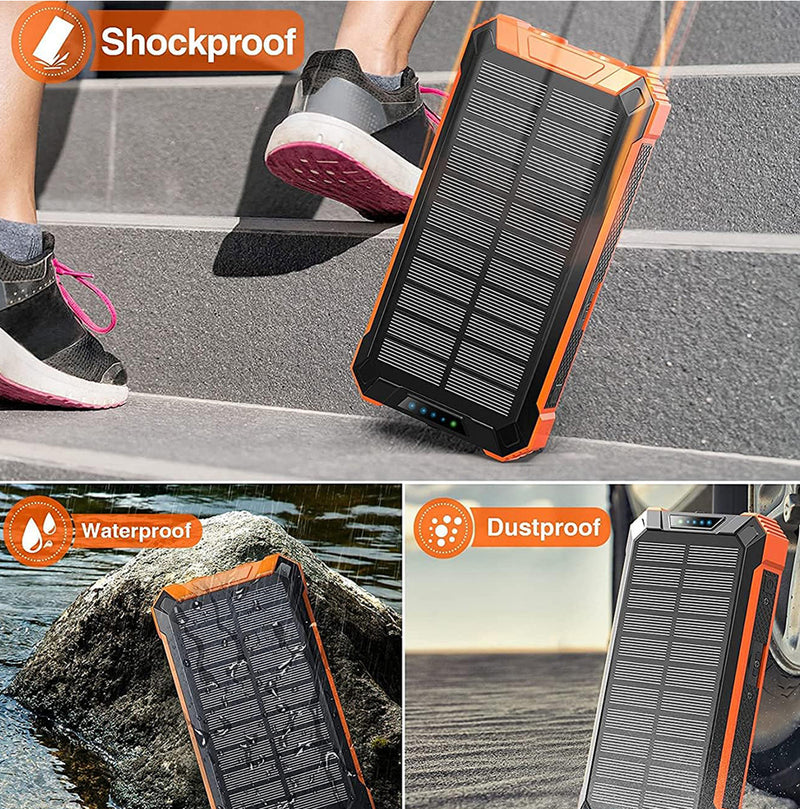 10000mAh Wireless Solar Power Bank Waterproof PD22.5W Fast Charging Wireless Outdoor Mobile Power Supply