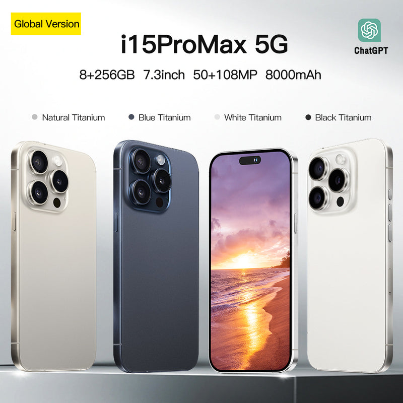 2024 I15ProMax Smartphone 7.3" 8GB+256GB Factory Unlocked 5G Android 13 Mobile Phone