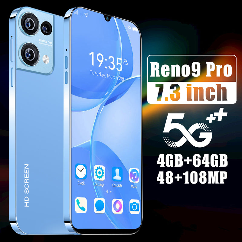 2023 Rino9 Pro 7.3" 4GB+64GB Smartphone Android 13 Unlocked 5G Cheap Smart Phone