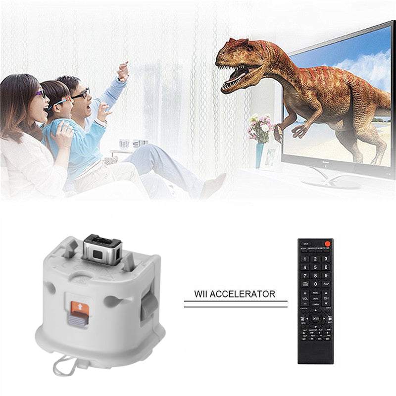 1/2x Motion Plus Sensor Controller Adapter + Case for Nintendo Wii Remote WH/BL