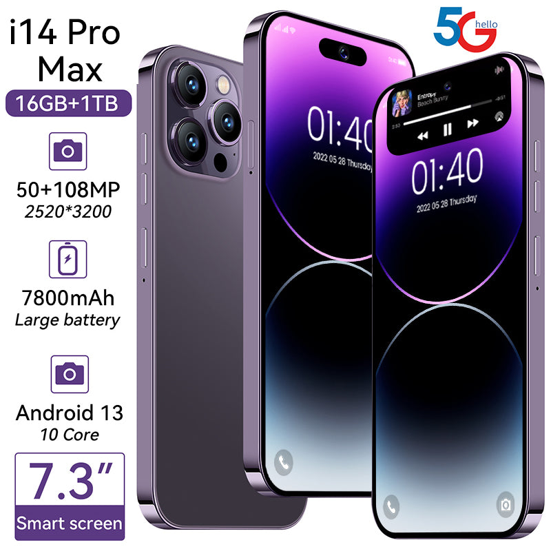 2023 i14 Pro Max 16GB+1TB 7.3" Android 13.0 Unlocked 5G Smartphone Cheap Phone