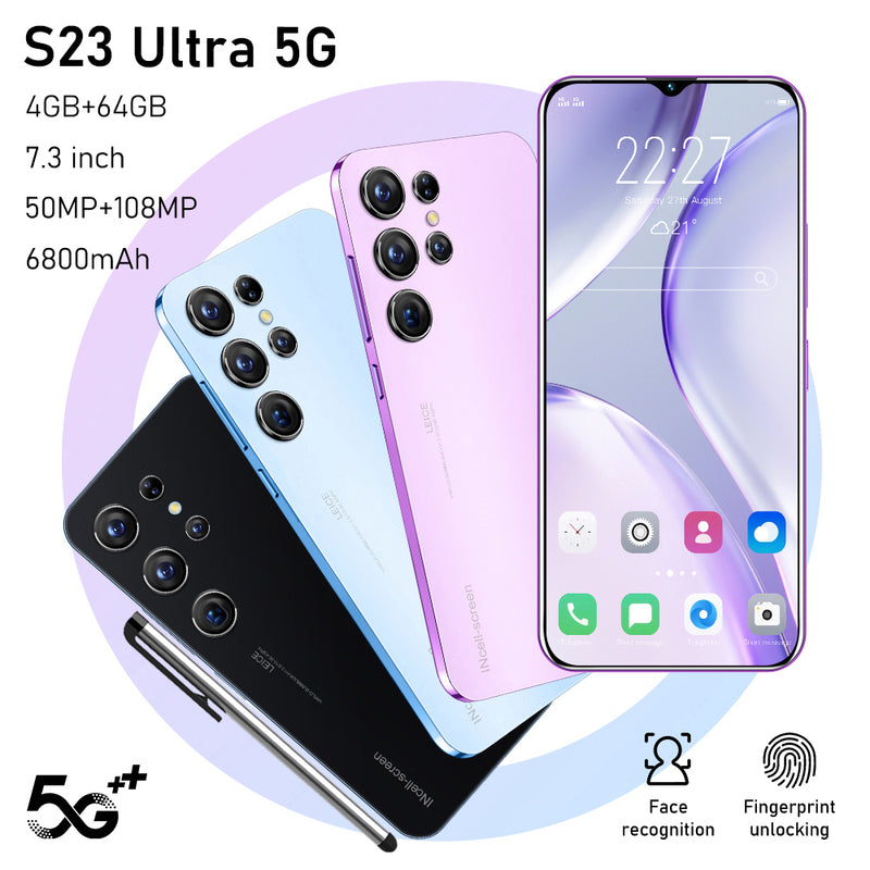 S23 Ultra 5G Smartphone 7.3" 4GB+64GB Factory Unlocked Android 13 Mobile Phones