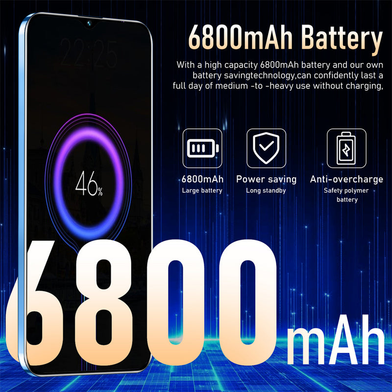 NEW S23 Ultra 5G Smartphone 7.3" HD Screen 8GB+256GB Factory Unlocked Dual SIM Android 13 Mobile Phones 6800mAh Long Life Battery