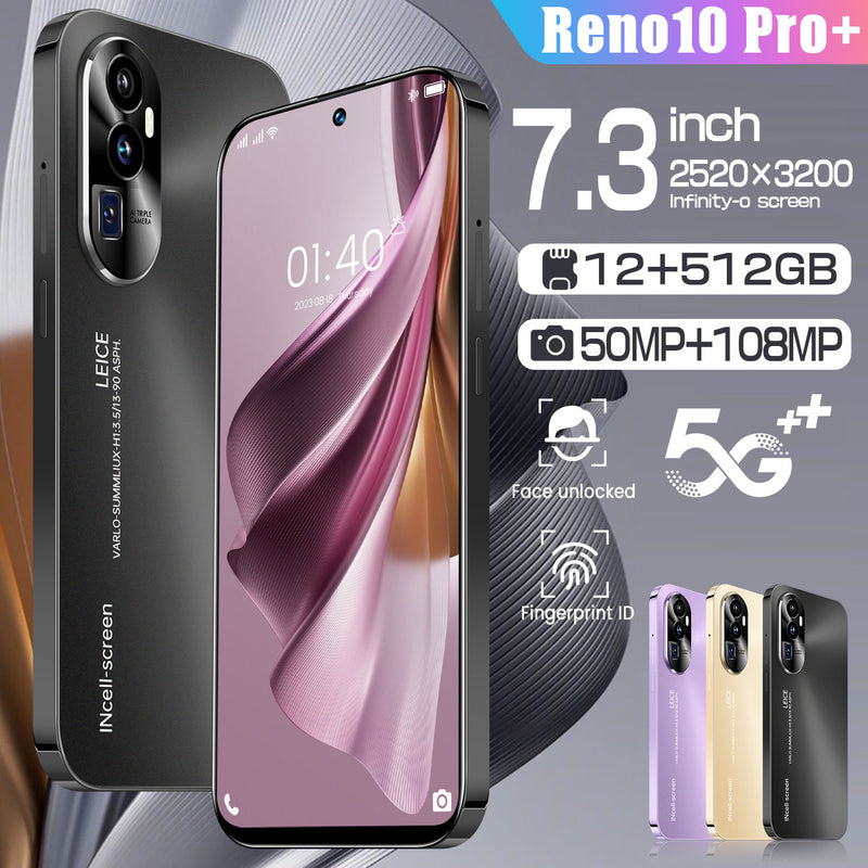 Reno10 Pro+ 7.3" 12GB+512GB Smartphone Android 13 Factory Unlocked Mobile Phones