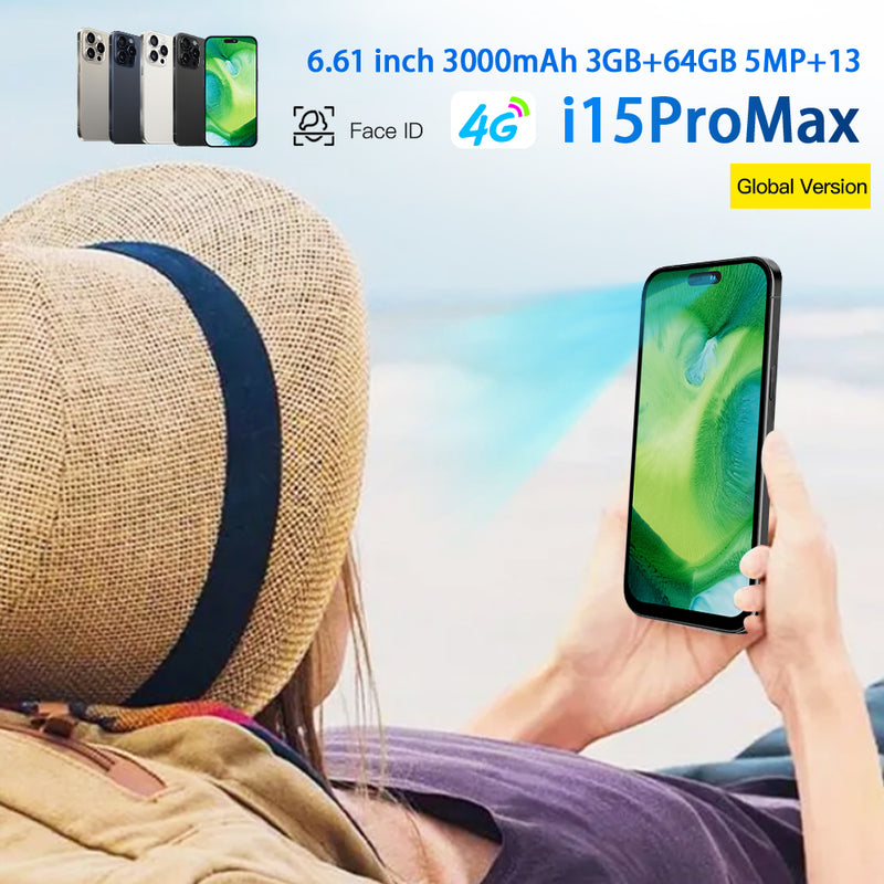 2024 i15ProMax Smartphone 6.61" 3+64GB Factory Unlocked Real 4G Android Mobile Phone