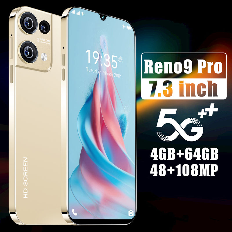 2023 Rino9 Pro 7.3" 4GB+64GB Smartphone Android 13 Unlocked 5G Cheap Smart Phone