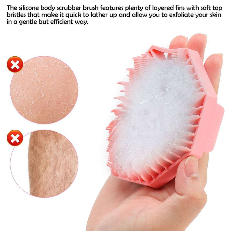 Antimicrobial Silicone Body Scrubber, Exfoliating Body Scrubber for Sensitive Skin, Eco Friendly Shower Scrubber for Body, Silicone Body Brush for Showering