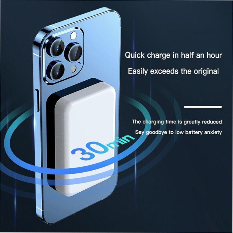 10000mAh Magnetic Power Bank MagSafe Battery Pack Wireless Charger For iPhone