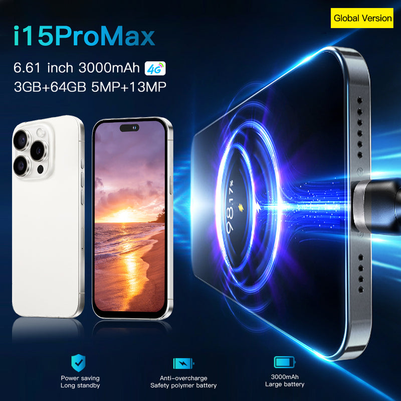 2024 i15ProMax Smartphone 6.61" 3+64GB Factory Unlocked Real 4G Android Mobile Phone