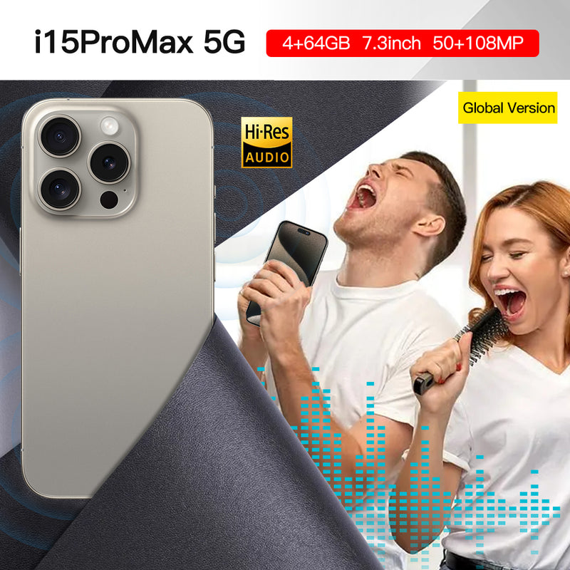 2024 I15ProMax Smartphone 7.3" 4GB+64GB Factory Unlocked 5G Android 13 Mobile Phone