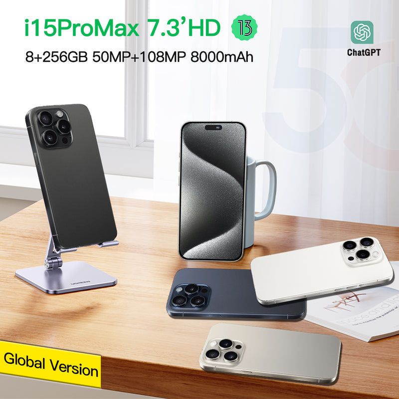 2024 I15ProMax Smartphone 7.3" 8GB+256GB Factory Unlocked 5G Android 13 Mobile Phone