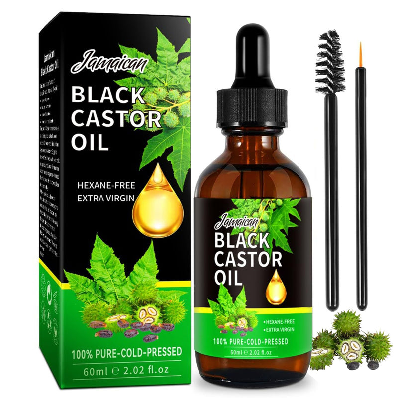 Jamaican Black Castor Oil for Eyelashes &Eyebrows Organic 100% Pure Cold Pressed