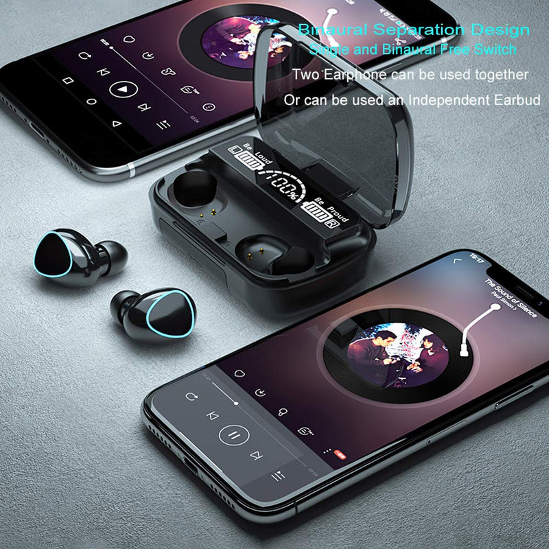 TWS Bluetooth Earbuds Wireless Earphones Auto Pairing Bluetooth Headphone W/ LED