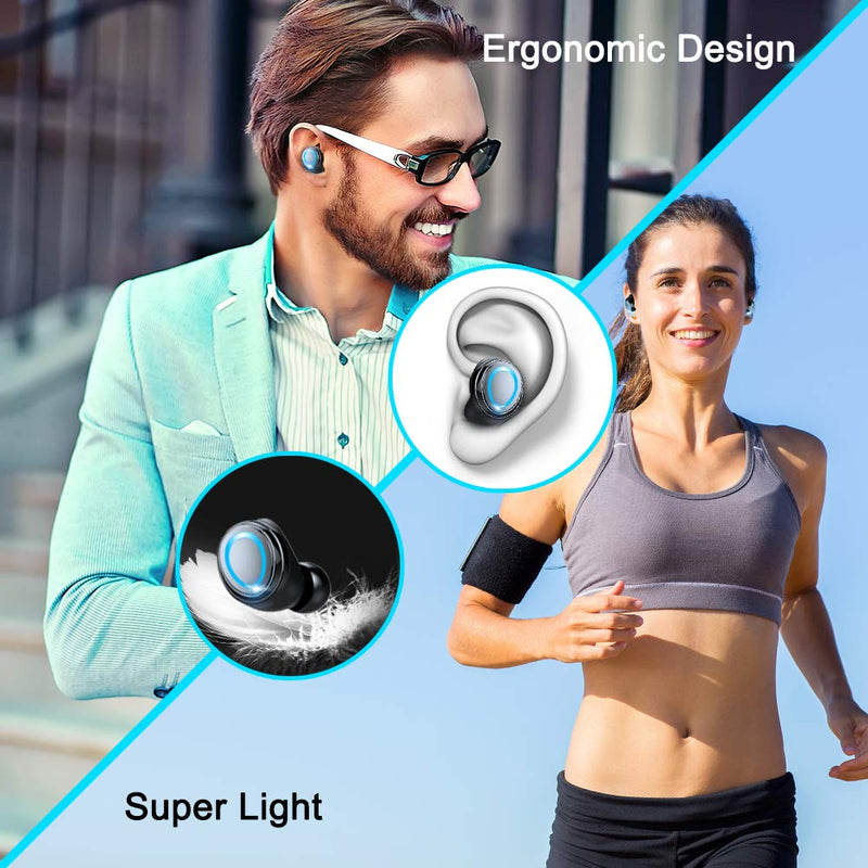 TWS Bluetooth Earbuds Wireless Earphones Auto Pairing Bluetooth Headphone W/ LED