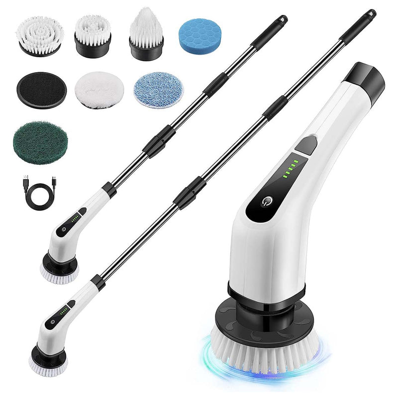 7 Heads Electric Spin Scrubber Cordless Cleaning Brush Bath Tub Tile Scrubber