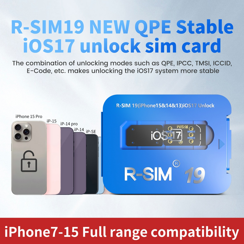 R-SIM19 NEW QPE Stable Unlock SIM Card For iPhone 15 Plus 14 13 Pro Max 12 IOS17