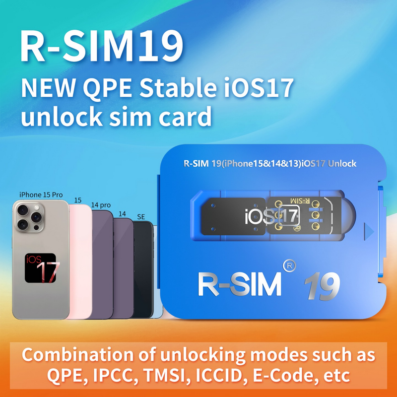 R-SIM19 NEW QPE Stable Unlock SIM Card For iPhone 15 Plus 14 13 Pro Max 12 IOS17