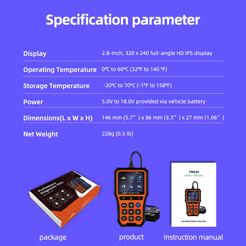 OBD2 Enhanced Mode 9 Car Diagnostic Tool Check Engine Code Reader CAN Scan Tool