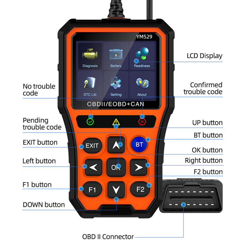 OBD2 Enhanced Mode 9 Car Diagnostic Tool Check Engine Code Reader CAN Scan Tool