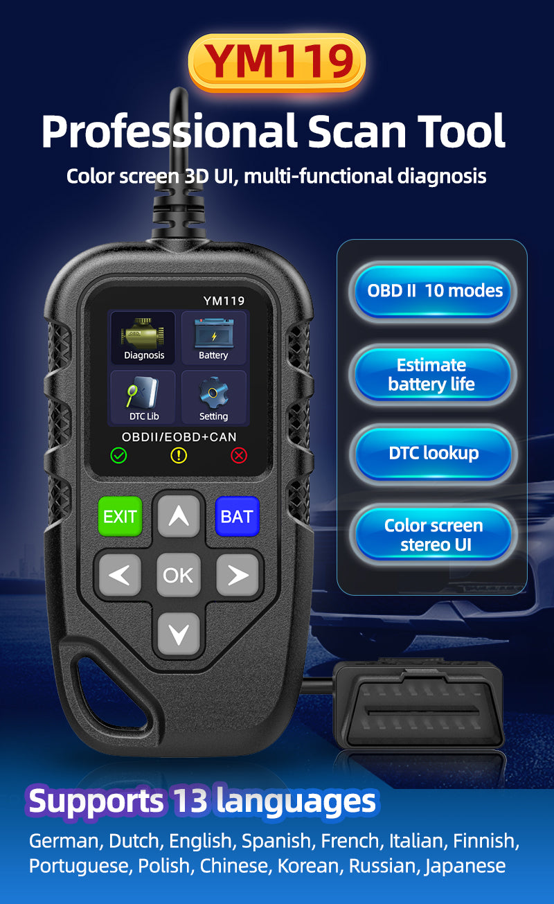 Automotive OBD2 Code Reader OBD Scanner Car Check Engine Fault Diagnostic Tool