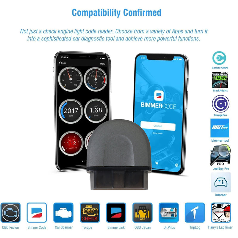 OBD II Scanner Auto Diagnostic Scan Tool for iphone iOS & Android, Bluetooth 5.1