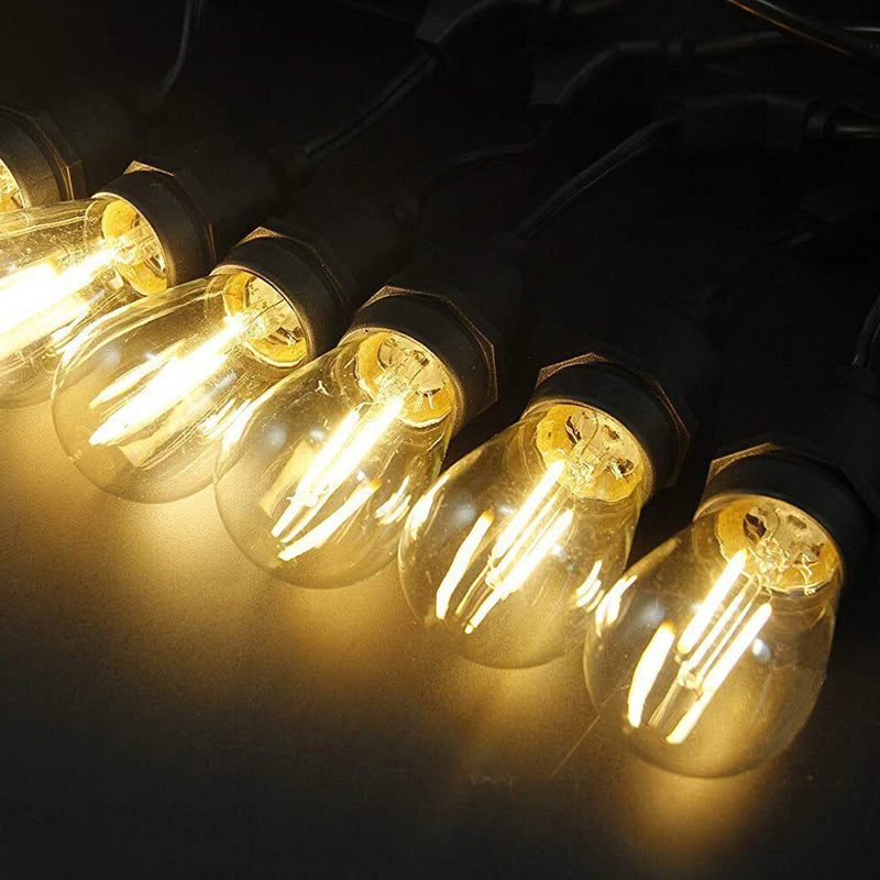 Culmining S14 15M 15 LED Outdoor String Lights with 25 G40 Shatterproof Bulbs,Warm White