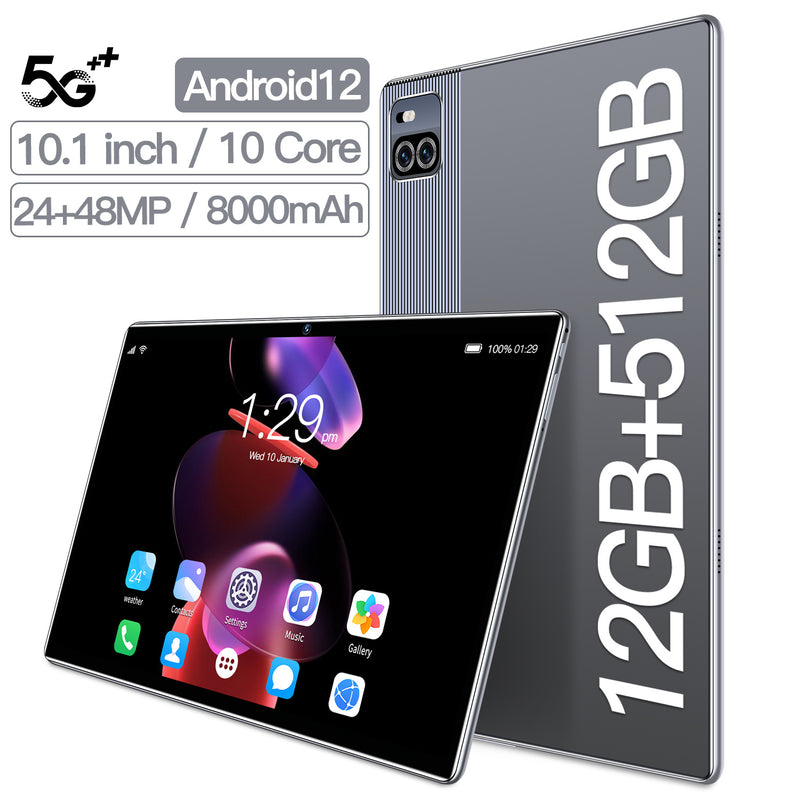 10.1" WIFI Tablet Android 12 HD 12+512GB Tablet Pad 10 Core Netflix Dual Camera