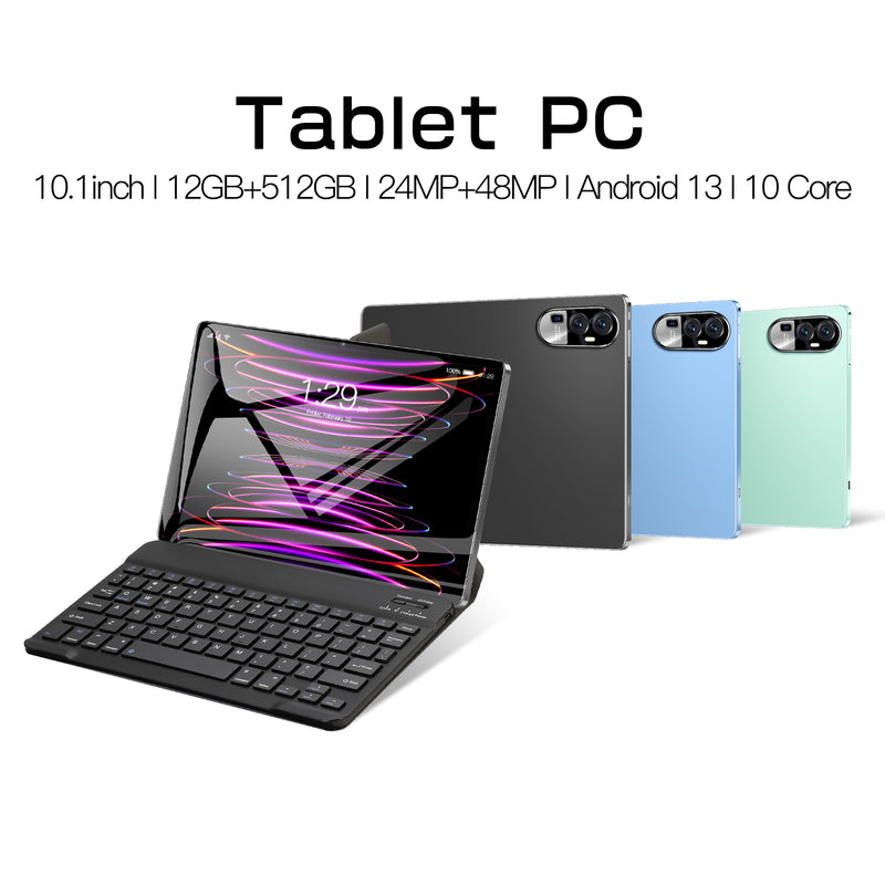 10.1"Tablet PC Android 13 HD 2K RAM 12+512GB Ten-Core WIFI w/Case+Keyboard+Mouse