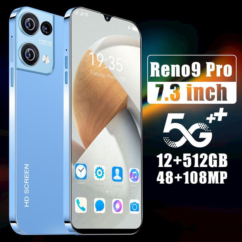 New Rino9 Pro 7.3" 12GB+512GB Smartphone Android Dual SIM Unlocked Mobile Phones