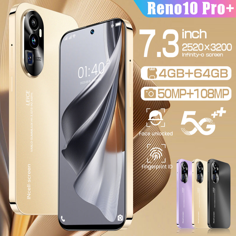 Reno10 Pro+ 7.3" 4GB+64GB Smartphone Android 13 Factory Unlocked Mobile Phones