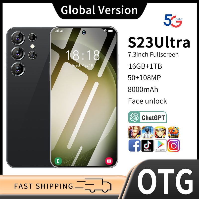 S23 Ultra 4G/5G Smartphone 7.3" 16GB+1TB Unlocked Android Mobile Phones 8000mAh