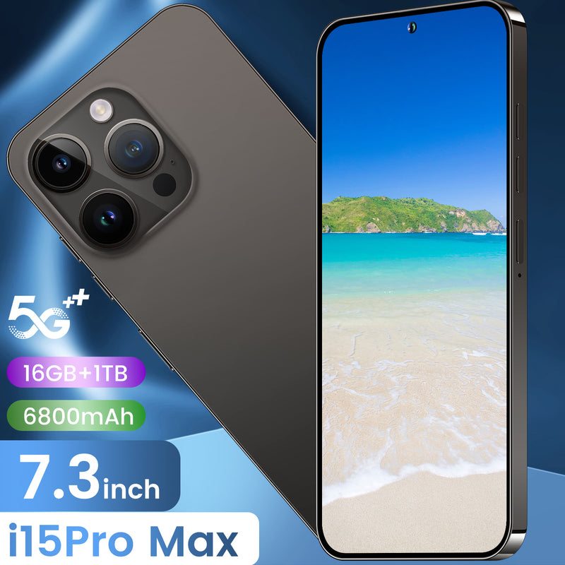 I15 Pro Max Smartphone 16GB+1TB 7.3" Android 13 Dual SIM Unlocked Mobile Phones