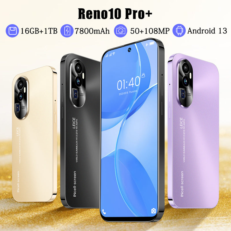 Reno10 Pro+ 7.3" 16GB+1TB Smartphone Android 13 Unlocked 5G Cheap Smart Phone