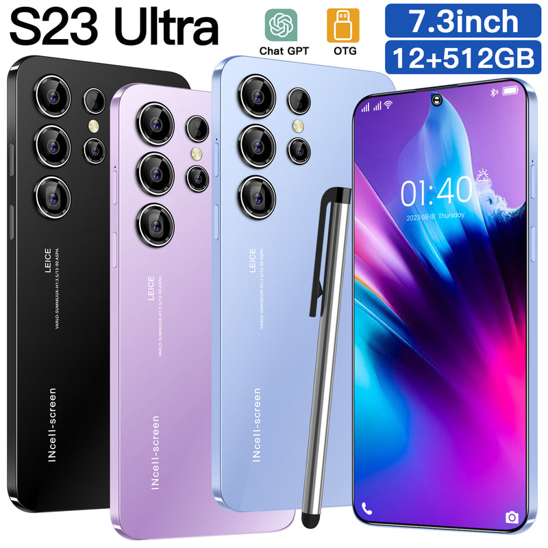 S23 Ultra Smartphone 7.3" 12GB+512GB 
Dual SIM Android 13 Unlocked Mobile Phones