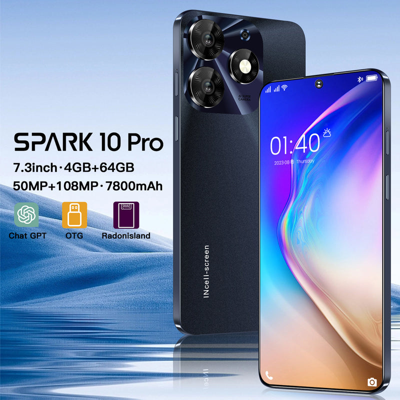 Spark10 Pro Smartphone 7.3" 4GB+64GB 
Dual SIM Android 13 Unlocked Mobile Phones